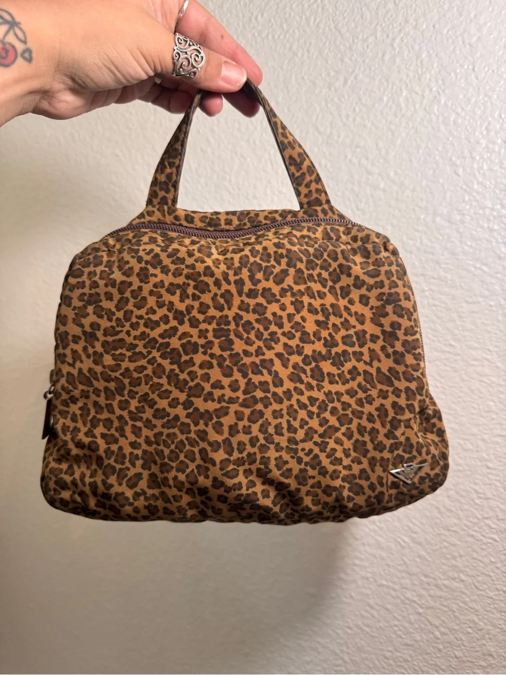 Bottega Veneta Vintage Leopard Print Accessory Pouch Mini Bag